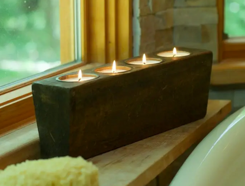 Natural Tabletop Candle Display - 4 hole