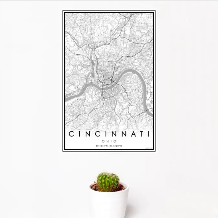 Cincinnati Classic Map Print